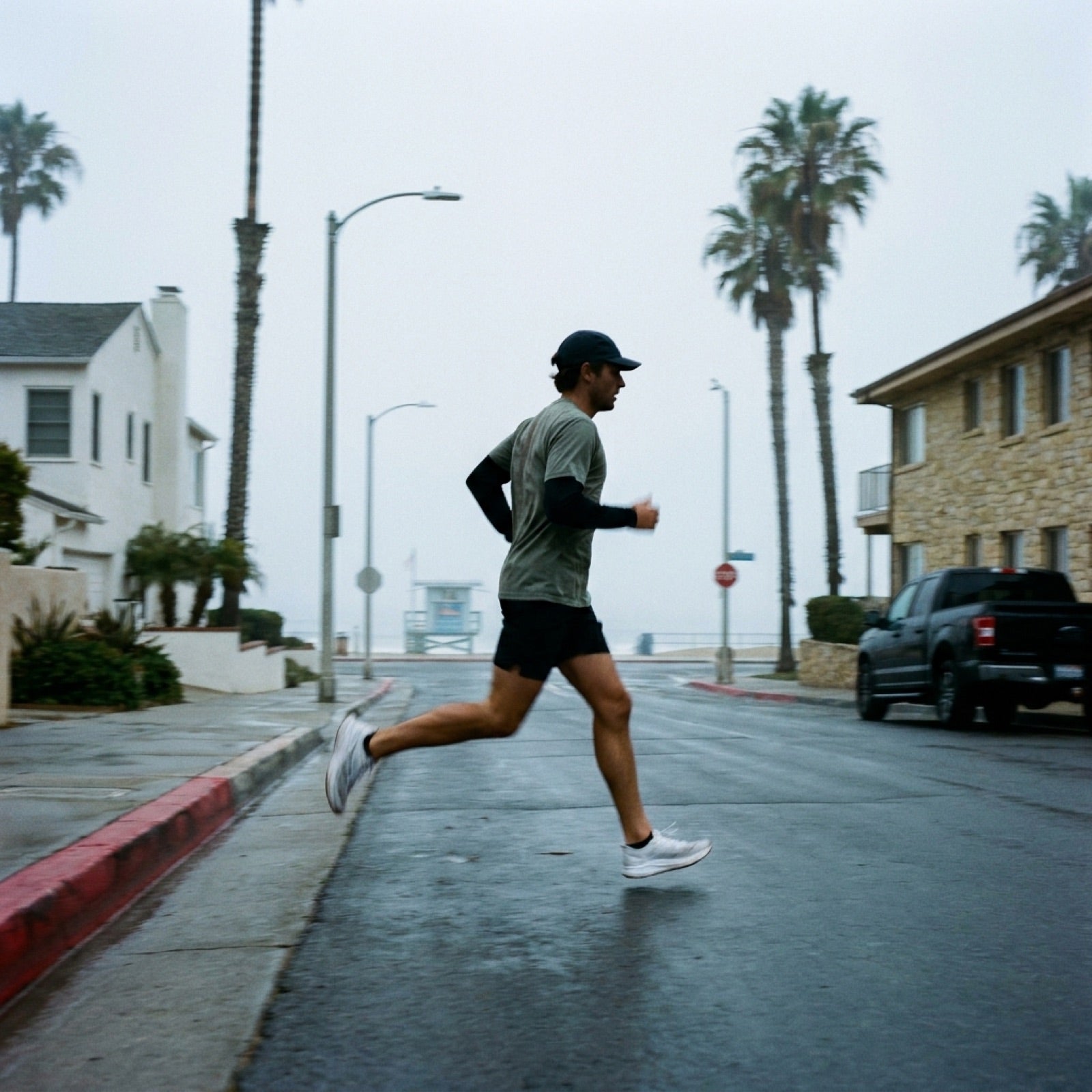 Morning run through quiet streets