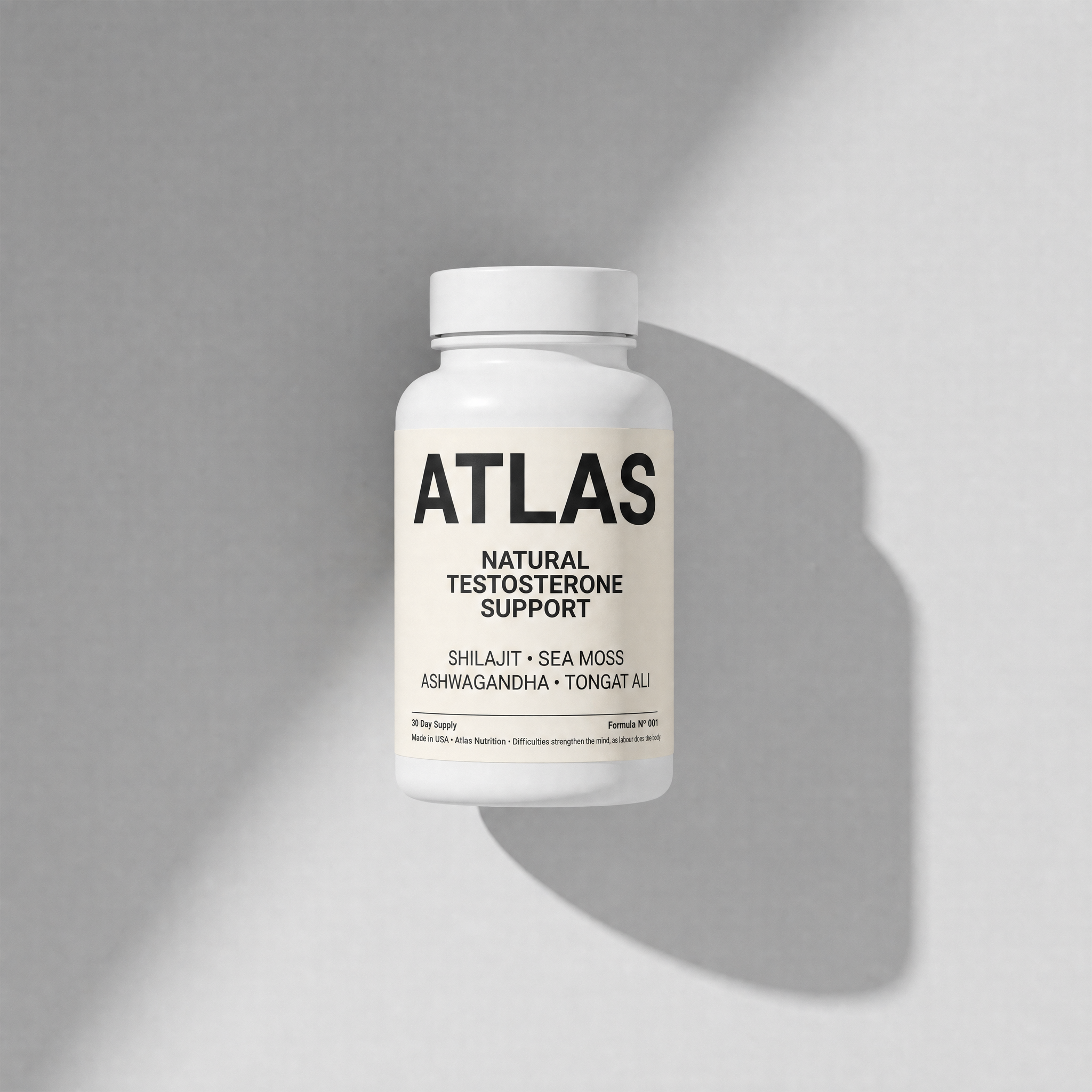 Atlas Natural Testosterone Support supplement bottle